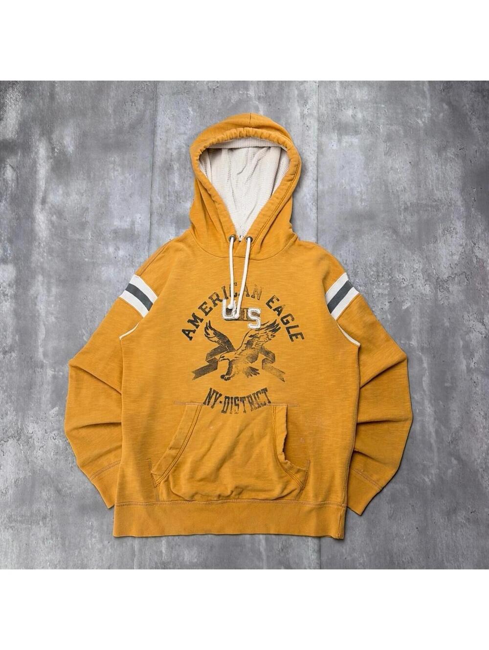 Y2K American Eagle Grunge Gothic Thermal Skater Hoodie